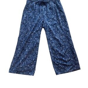 Athleta Blue Patterned Wide Leg Pants